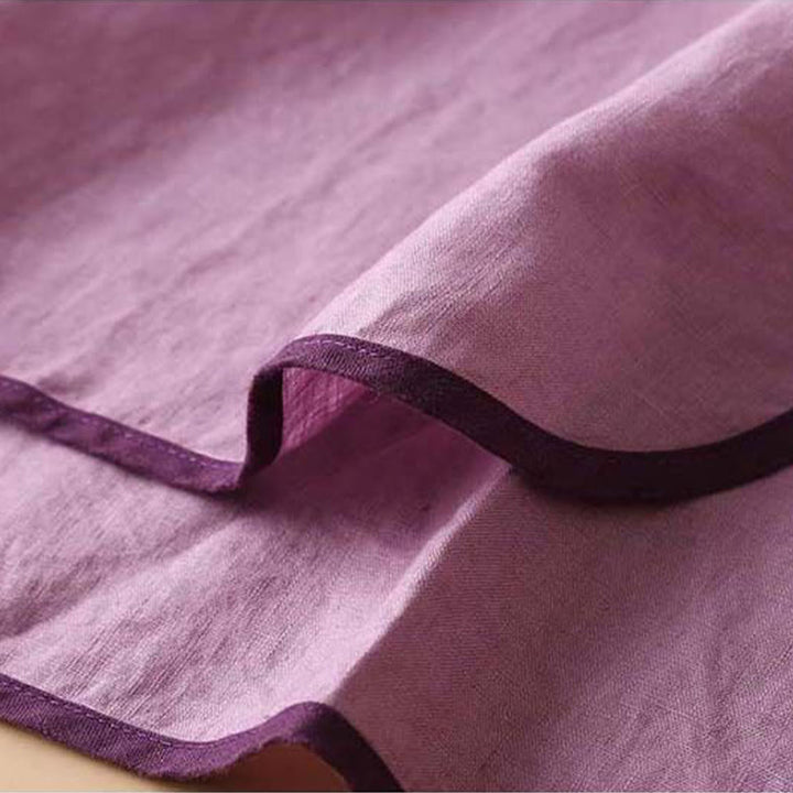 Koszula damska z długim rękawem z bawełny i lnu z motywem kwiatów Buddha Stones w stylu retro