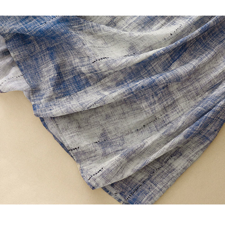 Koszula bawełniana z długim rękawem i guzikami w stylu tie-dye z Buddha Stones