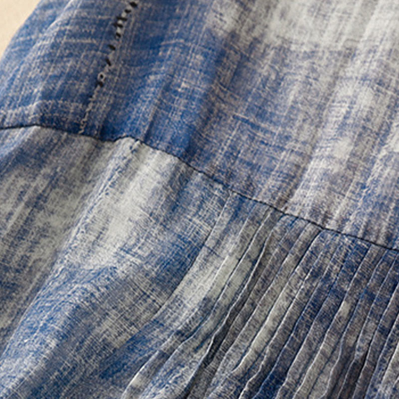 Koszula bawełniana z długim rękawem i guzikami w stylu tie-dye z Buddha Stones