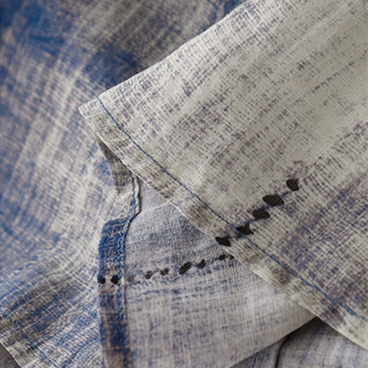 Koszula bawełniana z długim rękawem i guzikami w stylu tie-dye z Buddha Stones - image 5