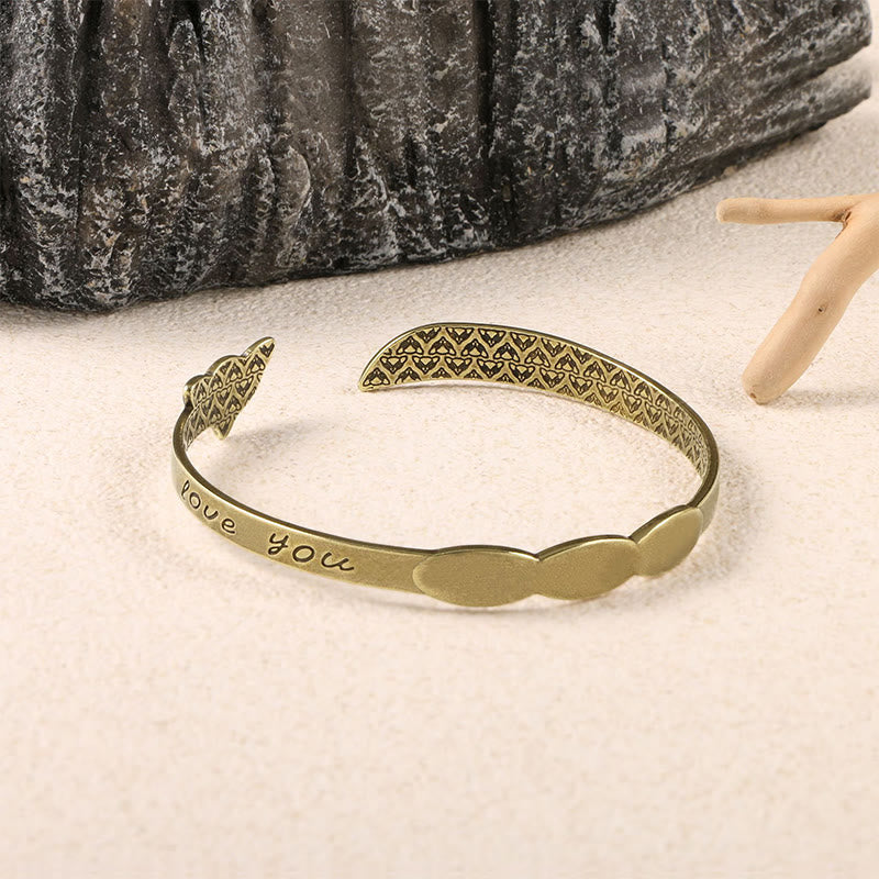Buddha Stones Głowa Lisa Miedź Mosiądz 'Kocham Cię Na Zawsze' Bransoletka Szczęście Samoopieka Bangle