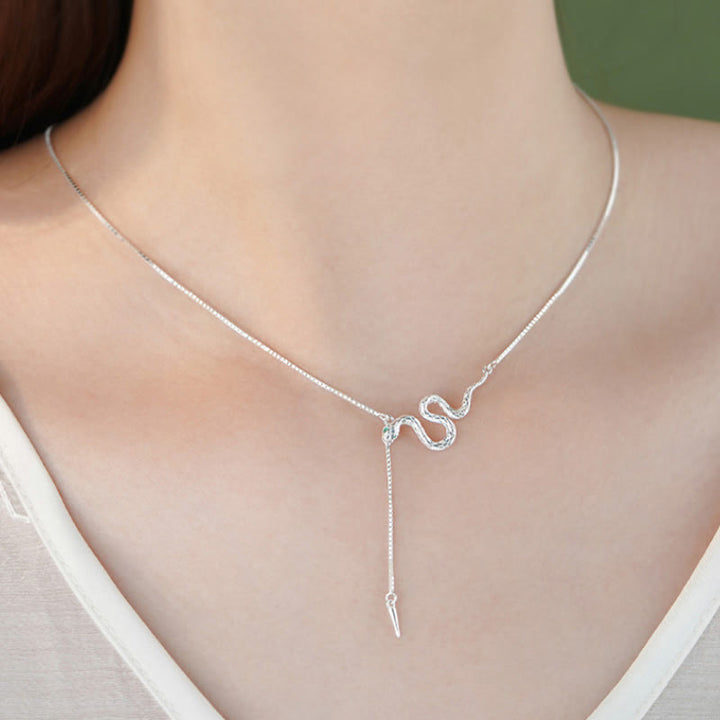 Buddha Stones 925 Srebro Sterlingowe Rok Węża Naszyjnik Wisiorek Kolczyki Zestaw - image 3