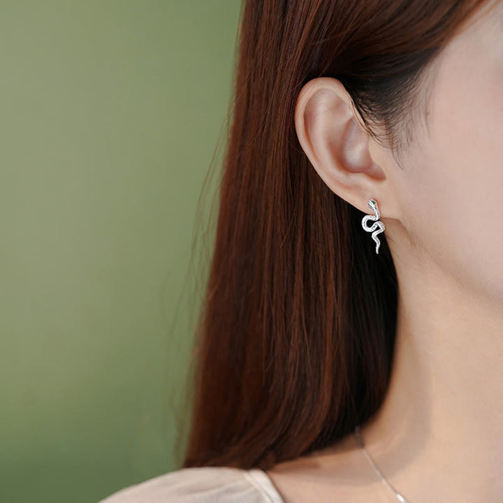 Buddha Stones 925 Srebro Sterlingowe Rok Węża Naszyjnik Wisiorek Kolczyki Zestaw - image 7