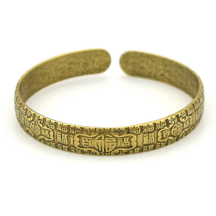 Buddha Stones Sto Błogosławieństw Fu Charakter Miedź Mosiądz Bransoletka Szczęścia Bransoletka