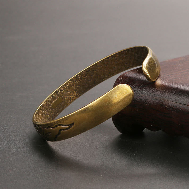 Buddha Stones Kwiaty Miedź Mosiądz Równowaga Samoopieka Mankiet Bransoletka Bangle
