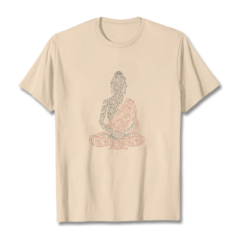 Buddha Stones Medytujący Budda Let That Shit Go Wzór T-shirt - For - 2XL - image 8