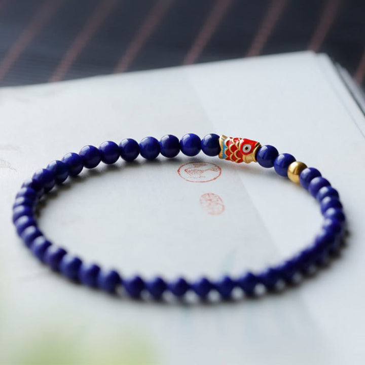 Bransoletka z Buddha Stones Lazuryt Koi Fish Positive