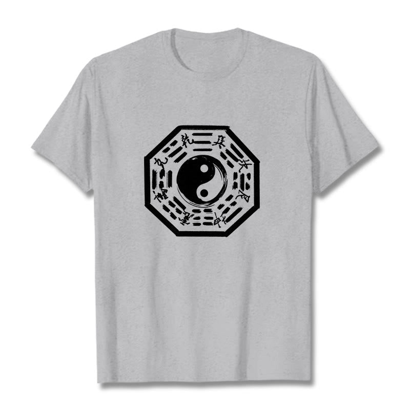 Koszulka z nadrukiem Ba Gua z motywem Buddha Stones - Jasnoszary - 2XL - image 10