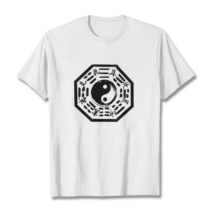 Koszulka z nadrukiem Ba Gua z motywem Buddha Stones - Biały - 2XL - image 5