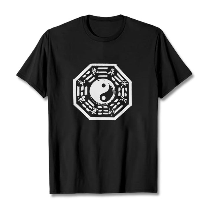 Koszulka z nadrukiem Ba Gua z motywem Buddha Stones - Czarny - 2XL - image 0