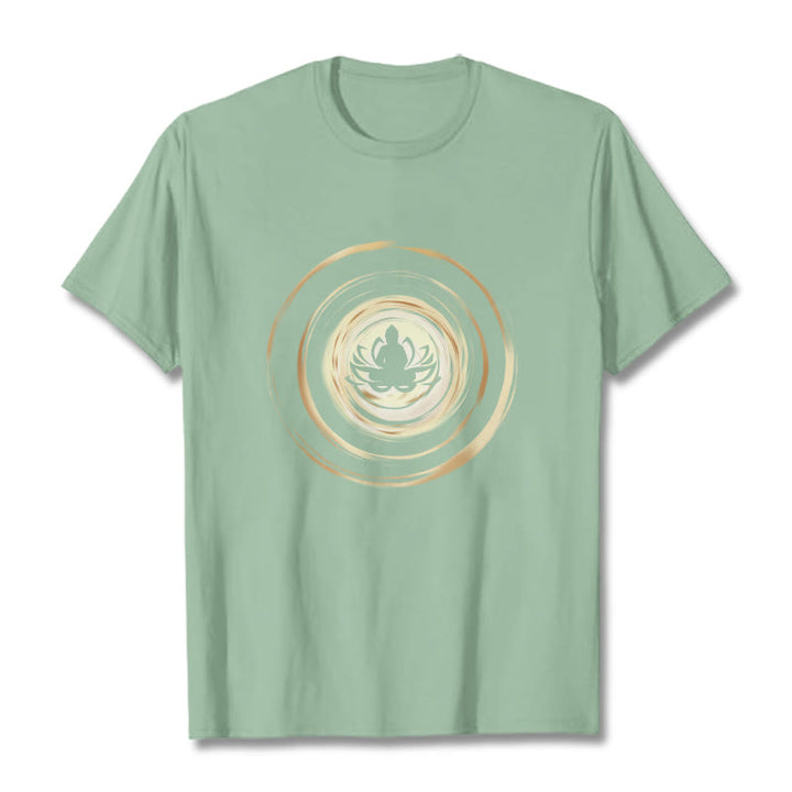 Koszulka z nadrukiem Buddha Stones Medytujący Budda Lotos - PaleGreen - 2XL - image 14