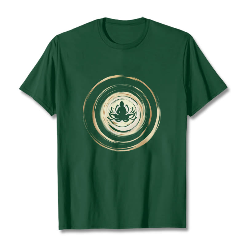 Koszulka z nadrukiem Buddha Stones Medytujący Budda Lotos - ForestGreen - 2XL - image 10