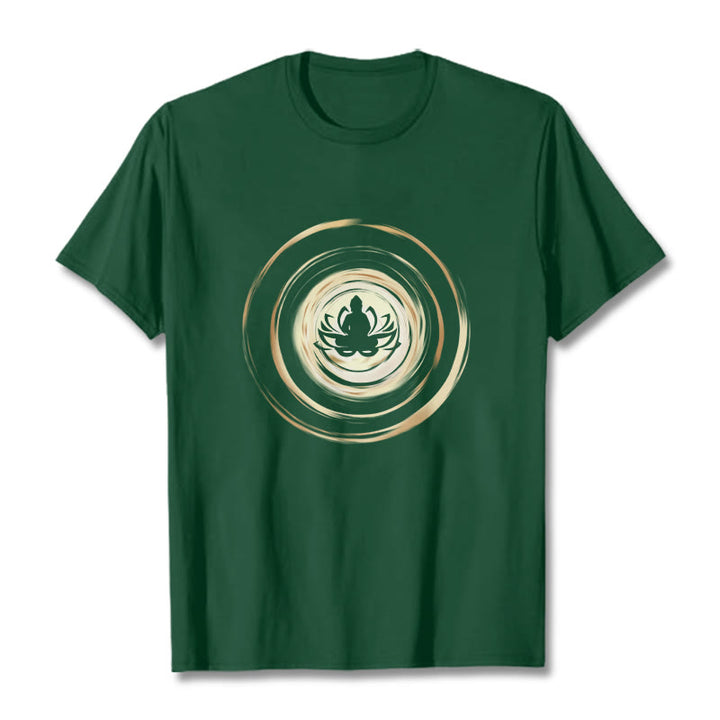 Koszulka z nadrukiem Buddha Stones Medytujący Budda Lotos - ForestGreen - 2XL - image 10