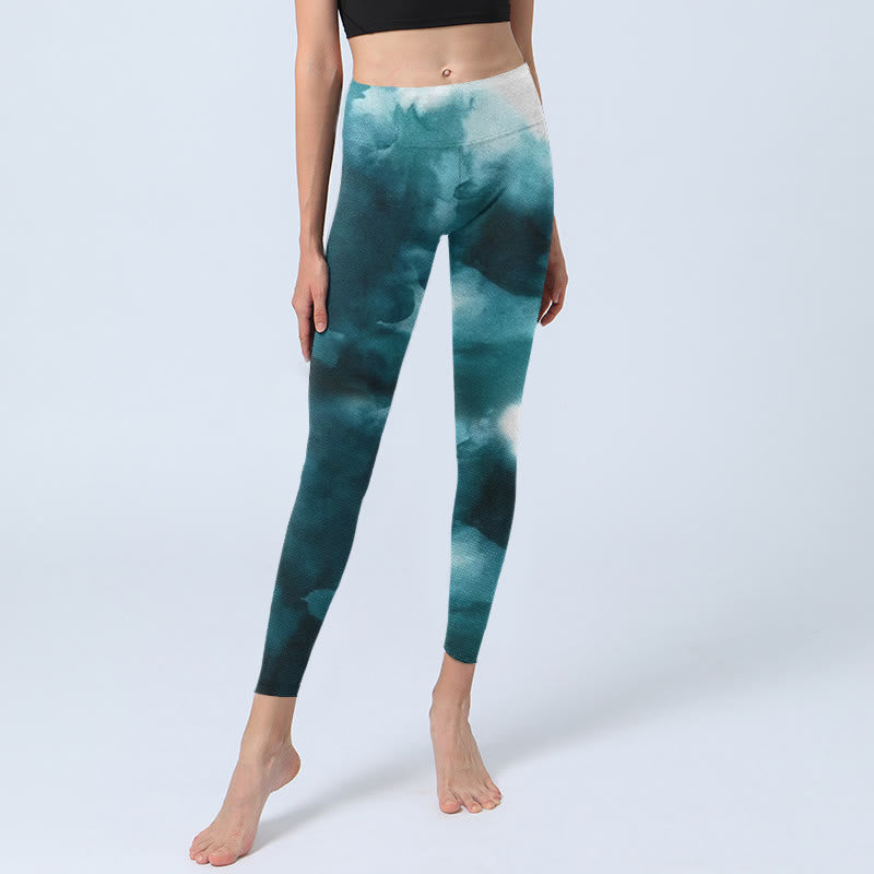 Leginsy do jogi damskie Buddha Stones Dark Green Cloud Gym - image 5