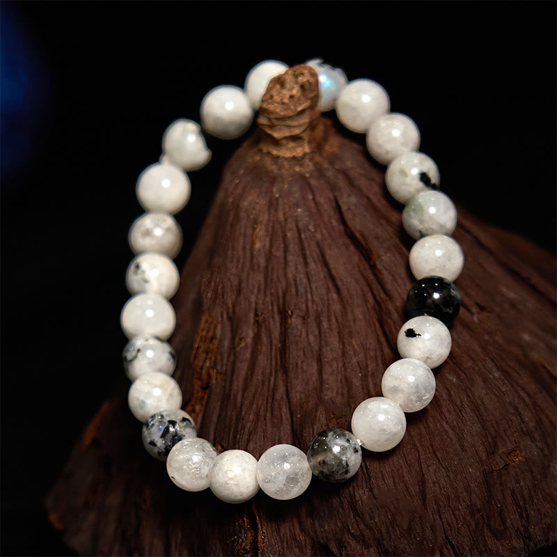 Bransoletka Harmonia z Buddha Stones Tęczowym Kamieniami Księżycowymi