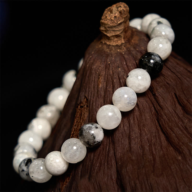 Bransoletka Harmonia z Buddha Stones Tęczowym Kamieniami Księżycowymi
