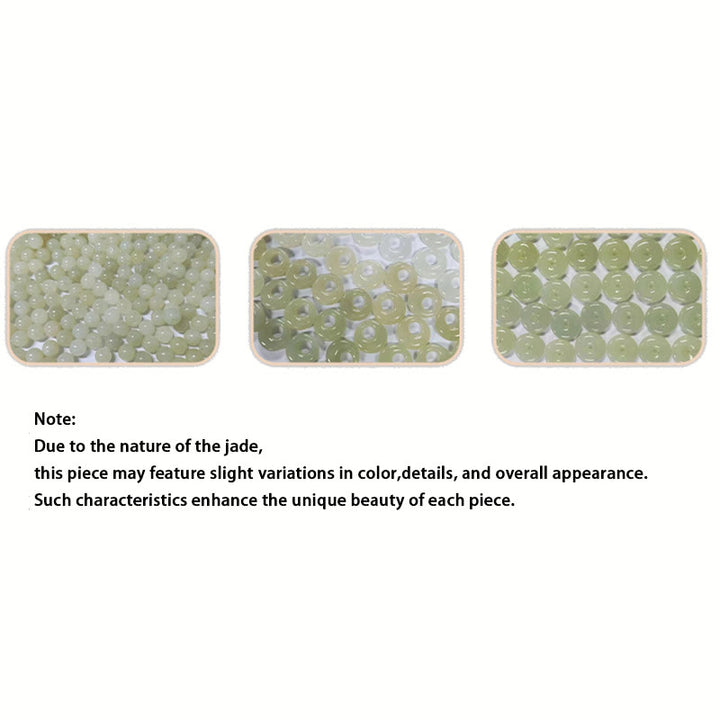 Buddha Stones 999 Srebro Sterling Naturalny Hetian Jade Peace Buckle Bransoletka Peach Blossom Luck - image 16