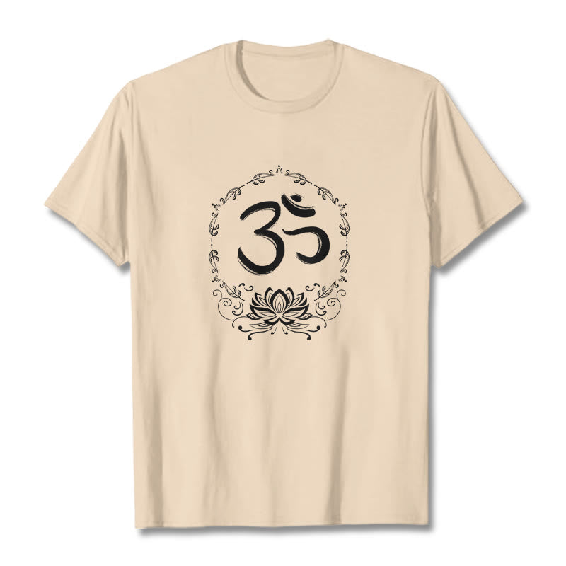 Koszulka z bawełny Buddha Stones OM Lotus Sketch - For - 2XL - image 11