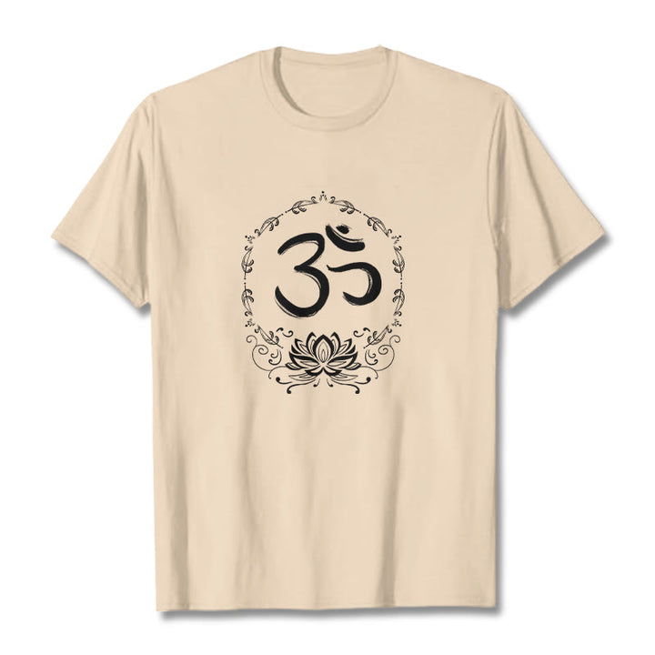 Koszulka z bawełny Buddha Stones OM Lotus Sketch - For - 2XL - image 11