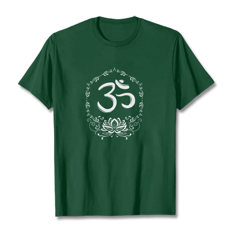 Koszulka z bawełny Buddha Stones OM Lotus Sketch - ForestGreen - 2XL - image 5