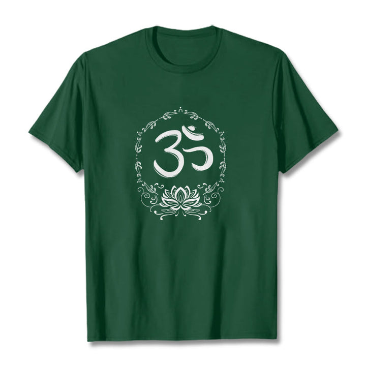 Koszulka z bawełny Buddha Stones OM Lotus Sketch - ForestGreen - 2XL - image 5