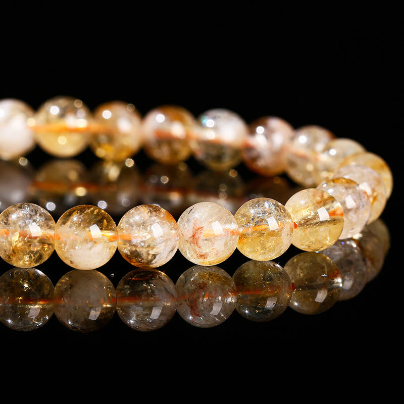Bransoletka Buddha Stones Natural Citrine Amethyst Prosperity