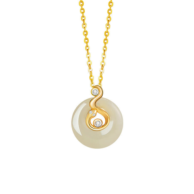 Buddha Stones Chiński Zodiak Hetian Jade Naszyjnik Obfitość 925 Srebro Sterling Wisiorek - Jadeit Hetian 925 Srebro Sterling-Wąż - image 17