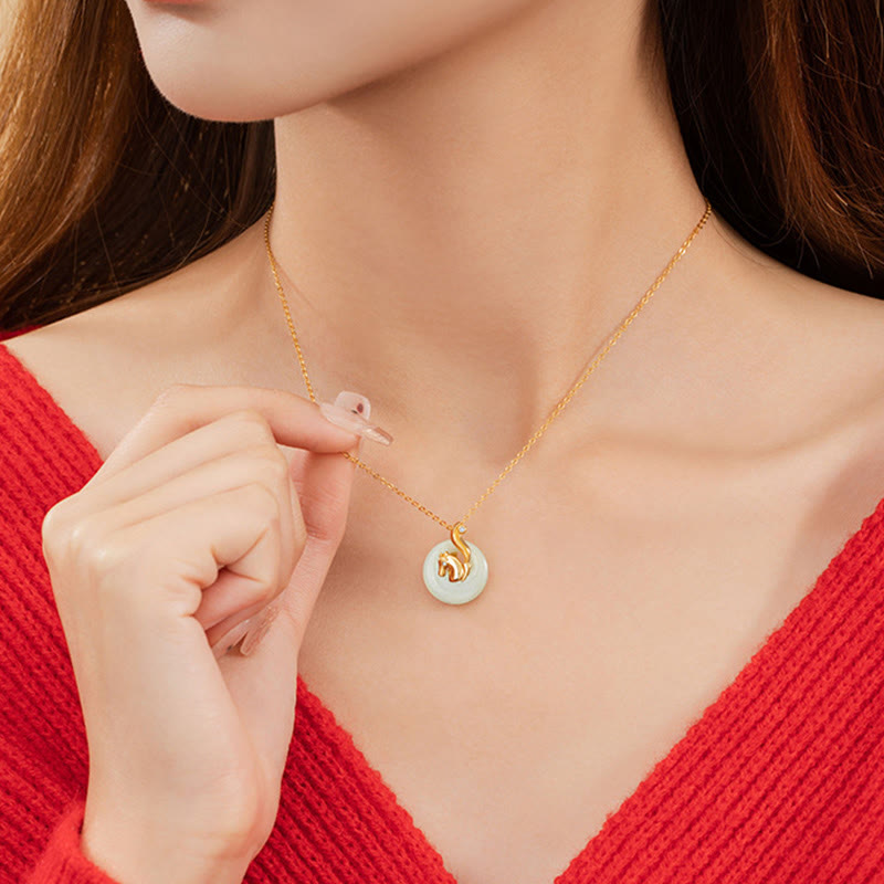 Buddha Stones Chiński Zodiak Hetian Jade Naszyjnik Obfitość 925 Srebro Sterling Wisiorek - image 22