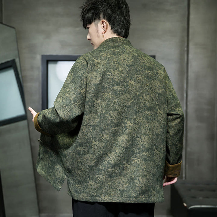 Buddha Stones Kwiat Żaba-guzik Tang Suit Bawełniana męska kurtka Koszula  - image 8