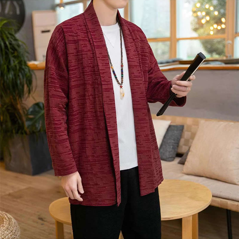 Buddha Stones Jesień Prosty Luźny Gładki Lniany Mieszanka Męski Płaszcz Średniej Długości Odzież - image 14