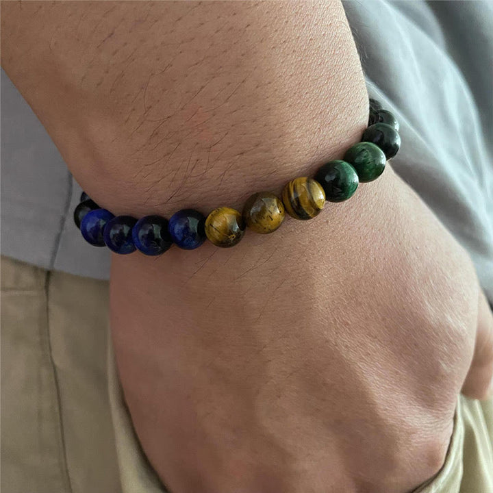 Buddha Stones Niebieskie Tygrysie Oko Zielone Tygrysie Oko Bransoletka Równowagi Tygrysiego Oka