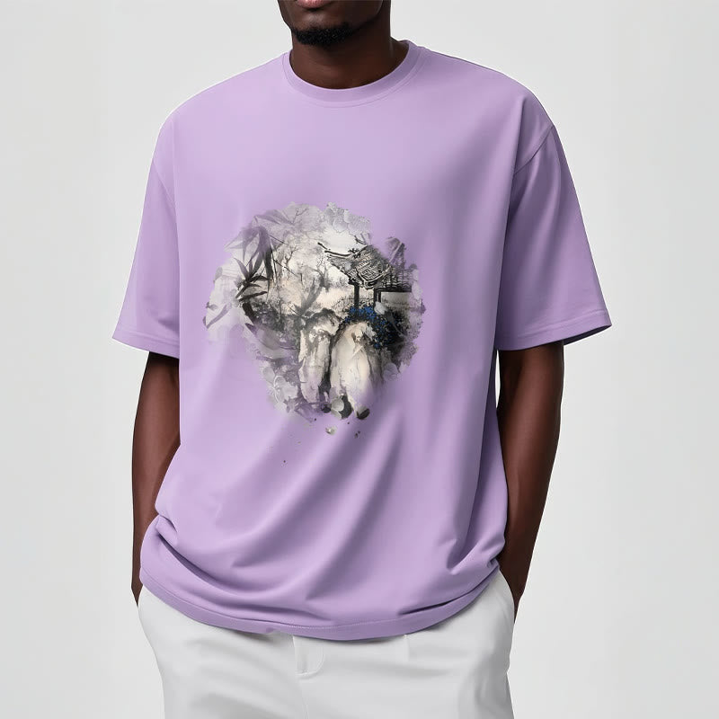 Buddha Stones Chiński pawilon górski z bambusa Wzór T-shirt T-shirt - image 18