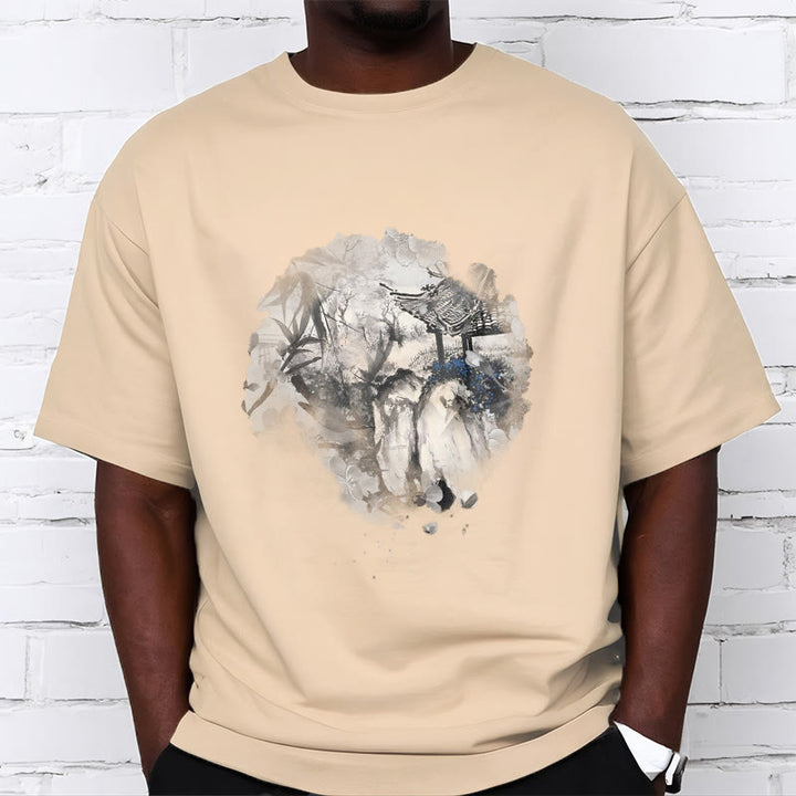 Buddha Stones Chiński pawilon górski z bambusa Wzór T-shirt T-shirt - image 6
