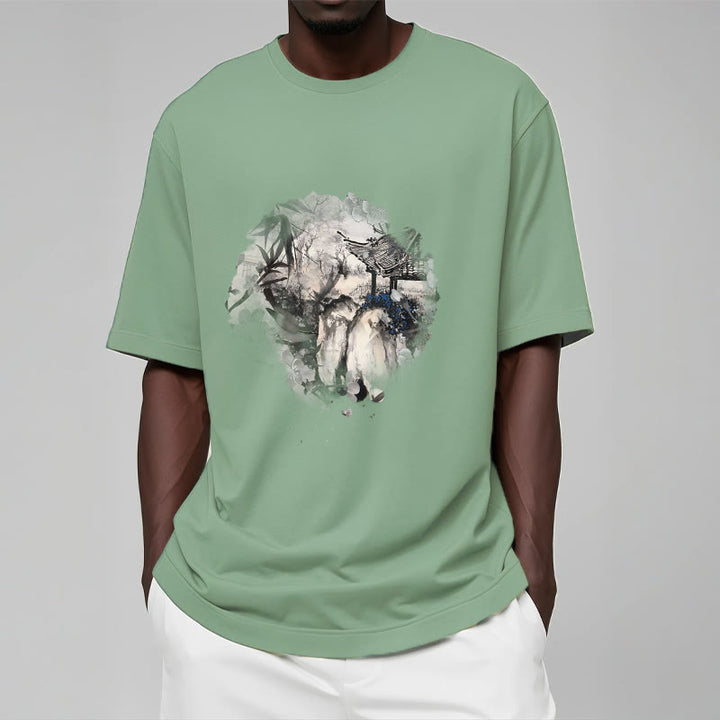 Buddha Stones Chiński pawilon górski z bambusa Wzór T-shirt T-shirt - image 16