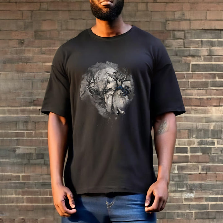 Buddha Stones Chiński pawilon górski z bambusa Wzór T-shirt T-shirt - image 1