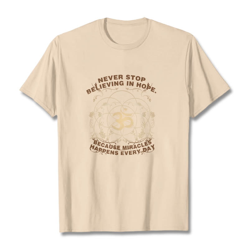 Buddha Stones Nigdy Nie Przestają Wierzyć W Nadzieję Om Lotus Design Bawełniana Koszulka T-shirt - For - 2XL - image 6