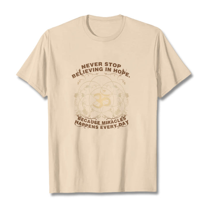 Buddha Stones Nigdy Nie Przestają Wierzyć W Nadzieję Om Lotus Design Bawełniana Koszulka T-shirt - For - 2XL - image 6