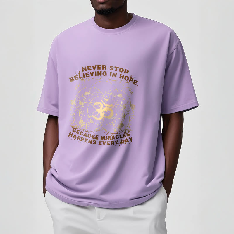 Buddha Stones Nigdy Nie Przestają Wierzyć W Nadzieję Om Lotus Design Bawełniana Koszulka T-shirt - image 18