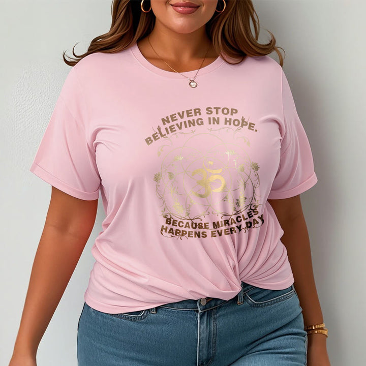 Buddha Stones Nigdy Nie Przestają Wierzyć W Nadzieję Om Lotus Design Bawełniana Koszulka T-shirt - image 14