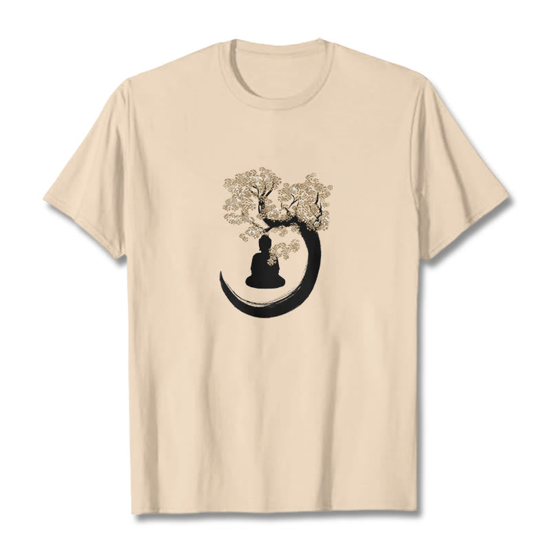 Buddha Stones Budda Siedzący Pod Drzewem Bawełniana Koszulka T-shirt - For - 2XL - image 3