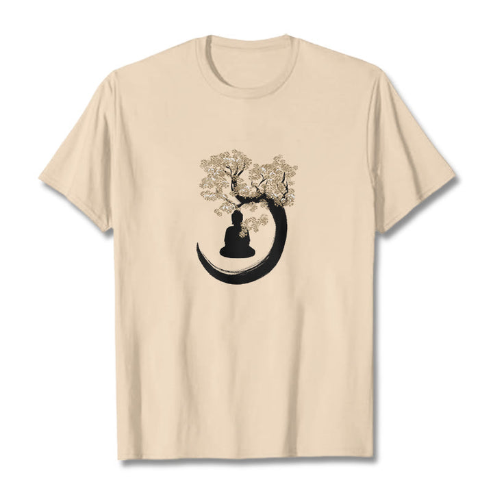 Buddha Stones Budda Siedzący Pod Drzewem Bawełniana Koszulka T-shirt - For - 2XL - image 3