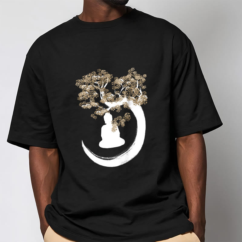 Buddha Stones Budda Siedzący Pod Drzewem Bawełniana Koszulka T-shirt - image 9