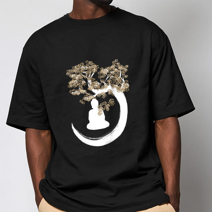 Buddha Stones Budda Siedzący Pod Drzewem Bawełniana Koszulka T-shirt - image 9