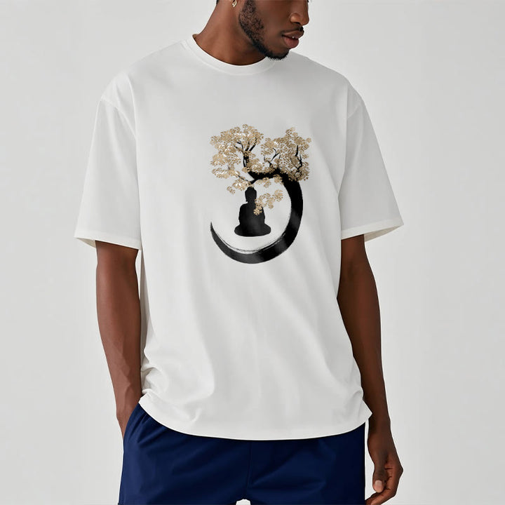 Buddha Stones Budda Siedzący Pod Drzewem Bawełniana Koszulka T-shirt - image 12