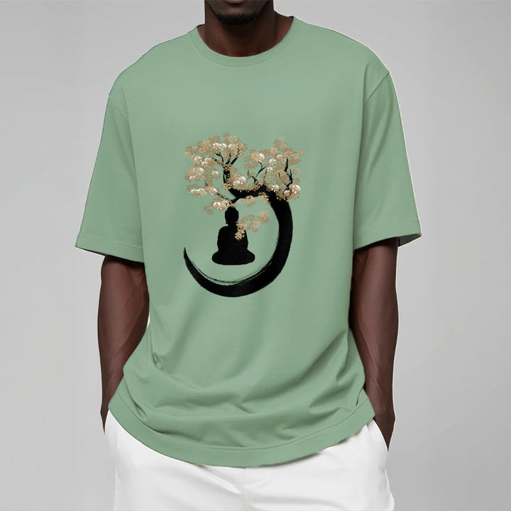 Buddha Stones Budda Siedzący Pod Drzewem Bawełniana Koszulka T-shirt - image 17