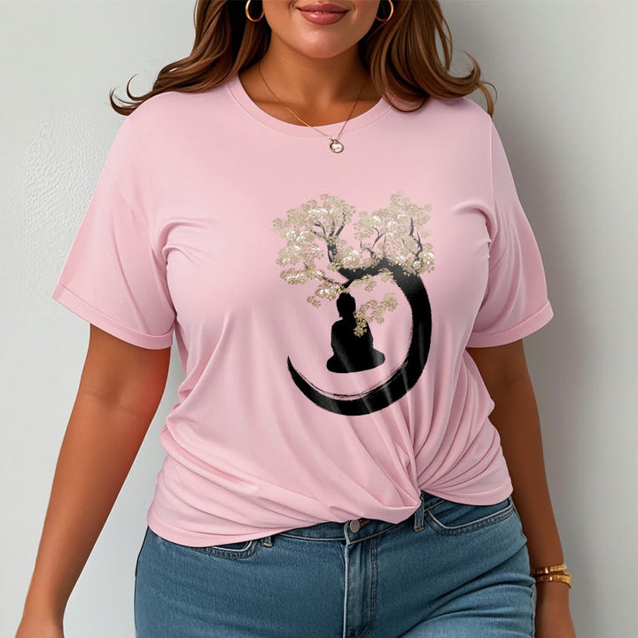 Buddha Stones Budda Siedzący Pod Drzewem Bawełniana Koszulka T-shirt - image 19