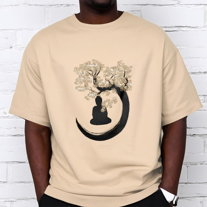 Buddha Stones Budda Siedzący Pod Drzewem Bawełniana Koszulka T-shirt - image 4