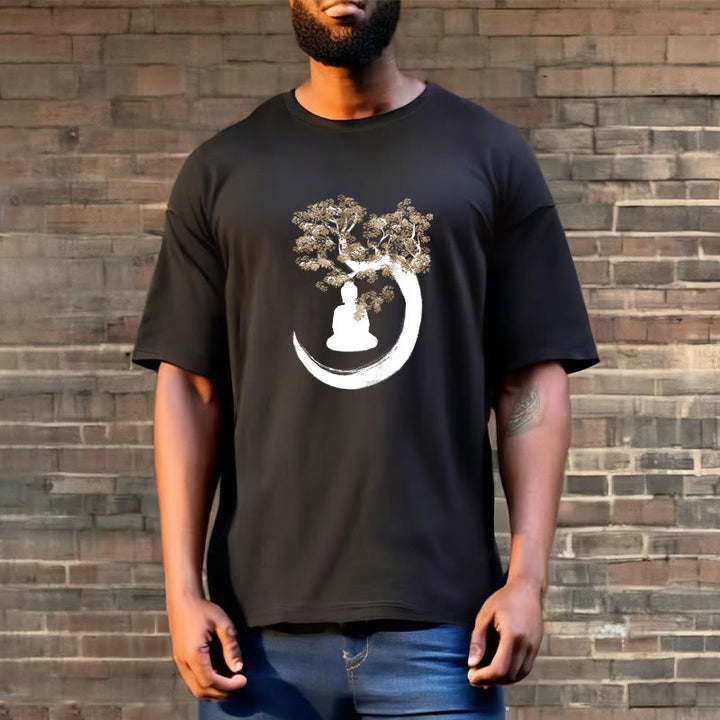 Buddha Stones Budda Siedzący Pod Drzewem Bawełniana Koszulka T-shirt - image 8