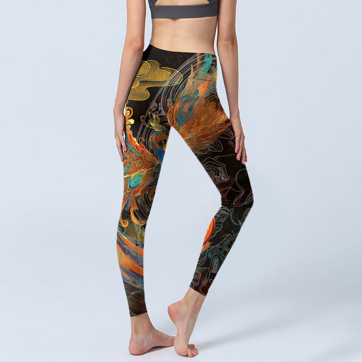 Leginsy do jogi damskie Buddha Stones Vibrant Phoenix Gym - image 4
