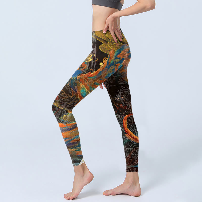 Leginsy do jogi damskie Buddha Stones Vibrant Phoenix Gym - image 3